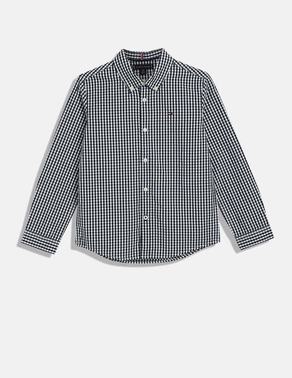 Tommy Hilfiger Boy's Gingham Check Shirt – Navy/White