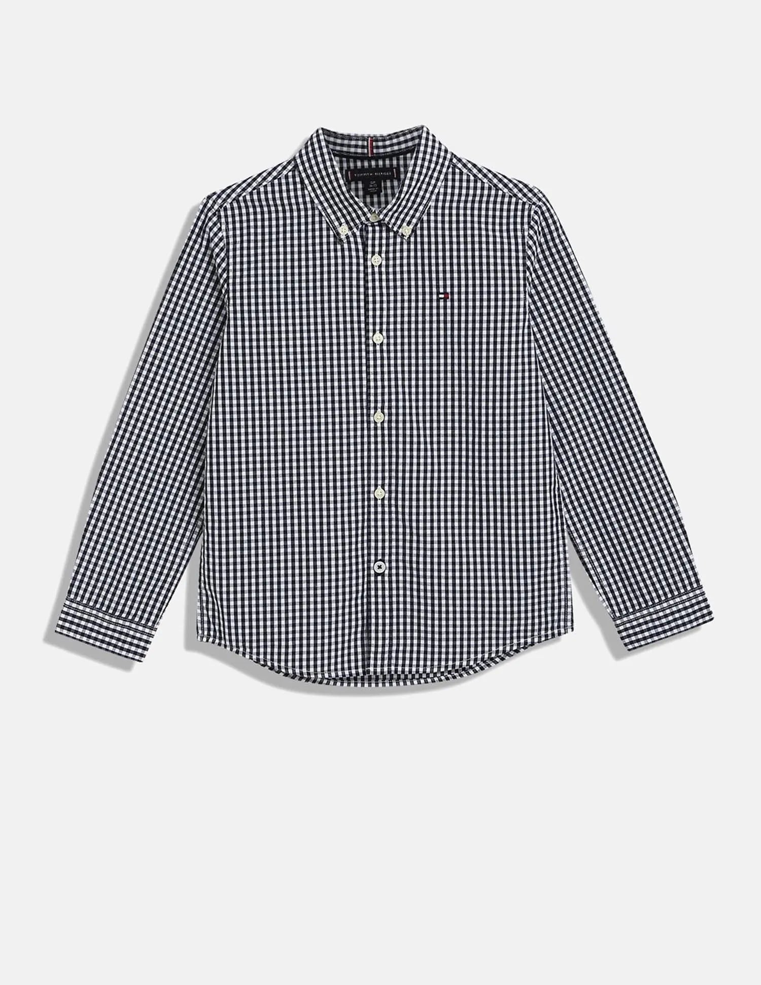 Tommy Hilfiger Boy's Gingham Check Shirt – Navy/White