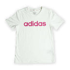 Adidas Girl's Logo T-Shirt – White & Pink Tommynippon