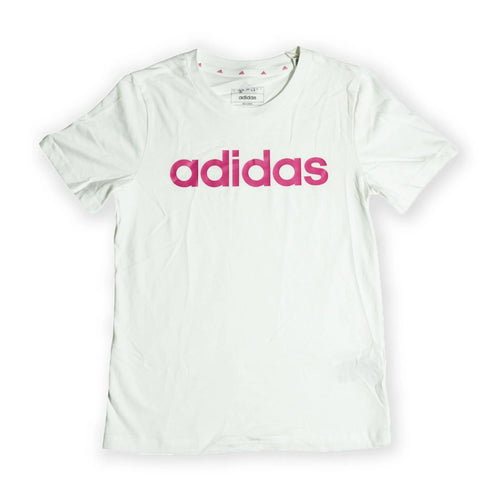 Adidas Girl's Logo T-Shirt – White & Pink Tommynippon