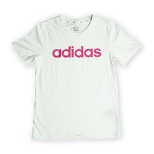 Adidas Girl's Logo T-Shirt – White & Pink