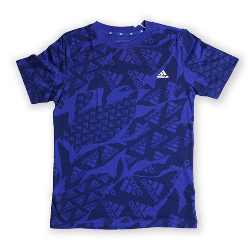Adidas Kids’ All-Over Print T-Shirt – Blue (150–160 cm) Tommynippon