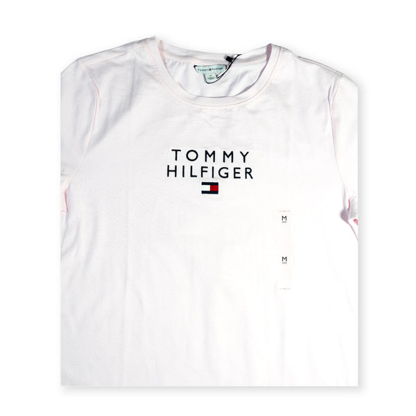 Tommy Hilfiger Girl's Logo Girls T-Shirt – Light Pink