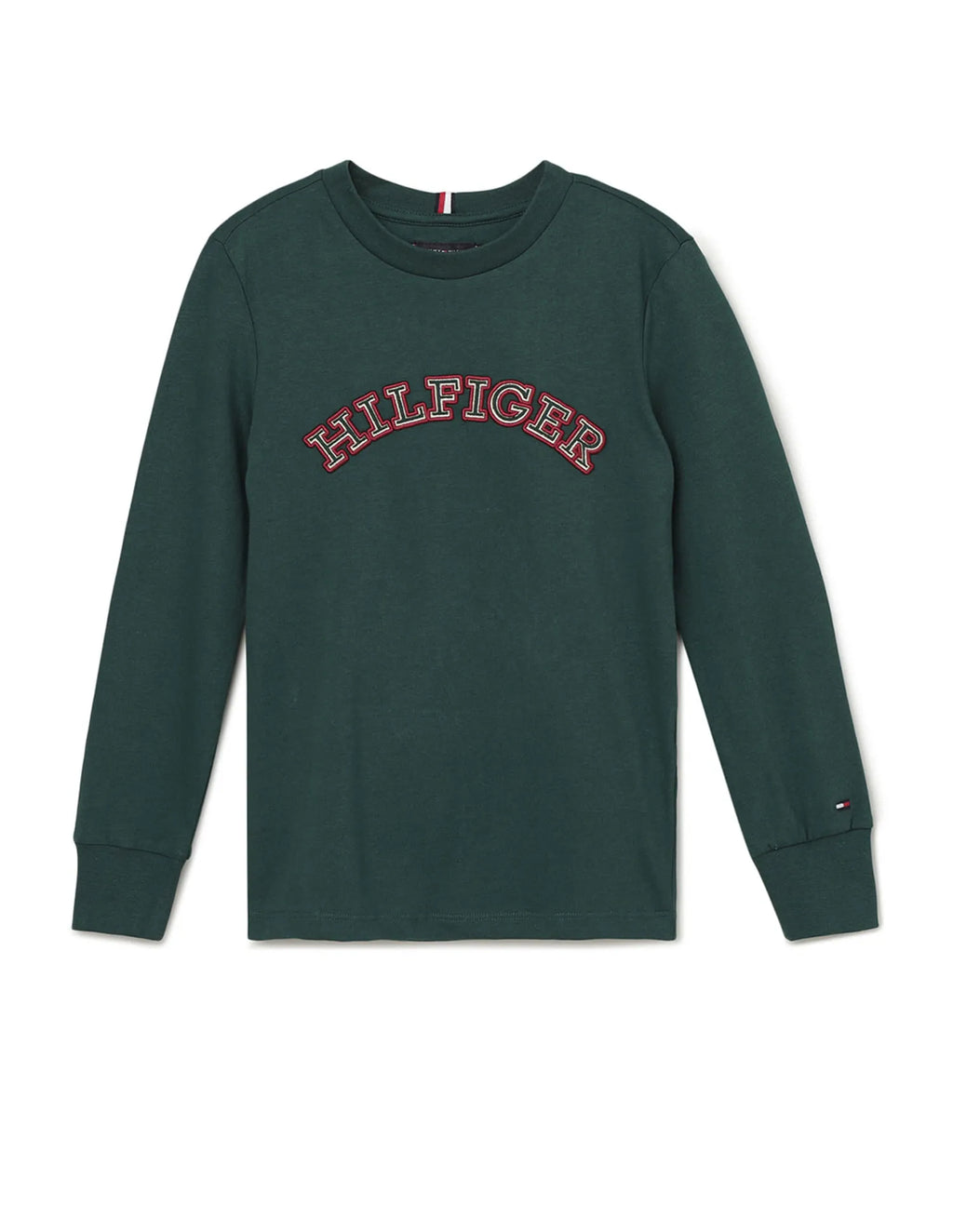 Tommy Hilfiger Boys Long Sleeve Logo T-Shirt – Dark Green