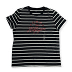 Tommy Hilfiger Striped Graphic Girls T-Shirt – Black & White Tommynippon