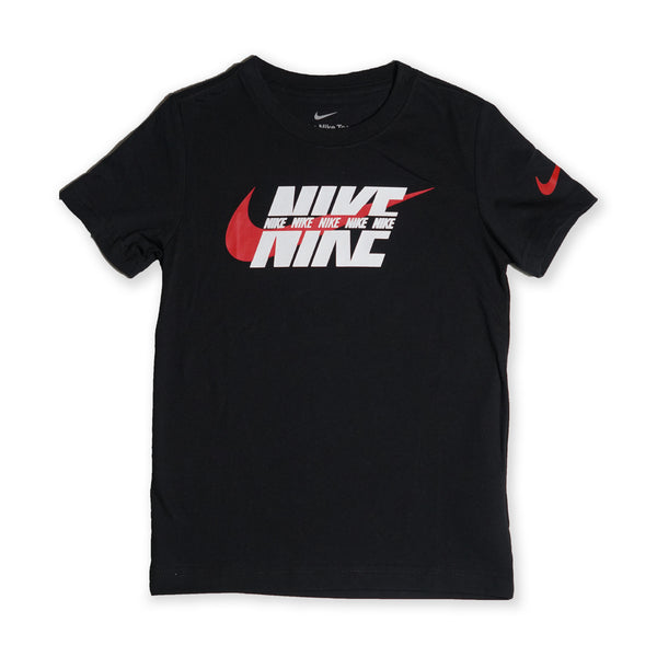 Nike Kid's Graphic T-Shirt – Black & Red Logo Print