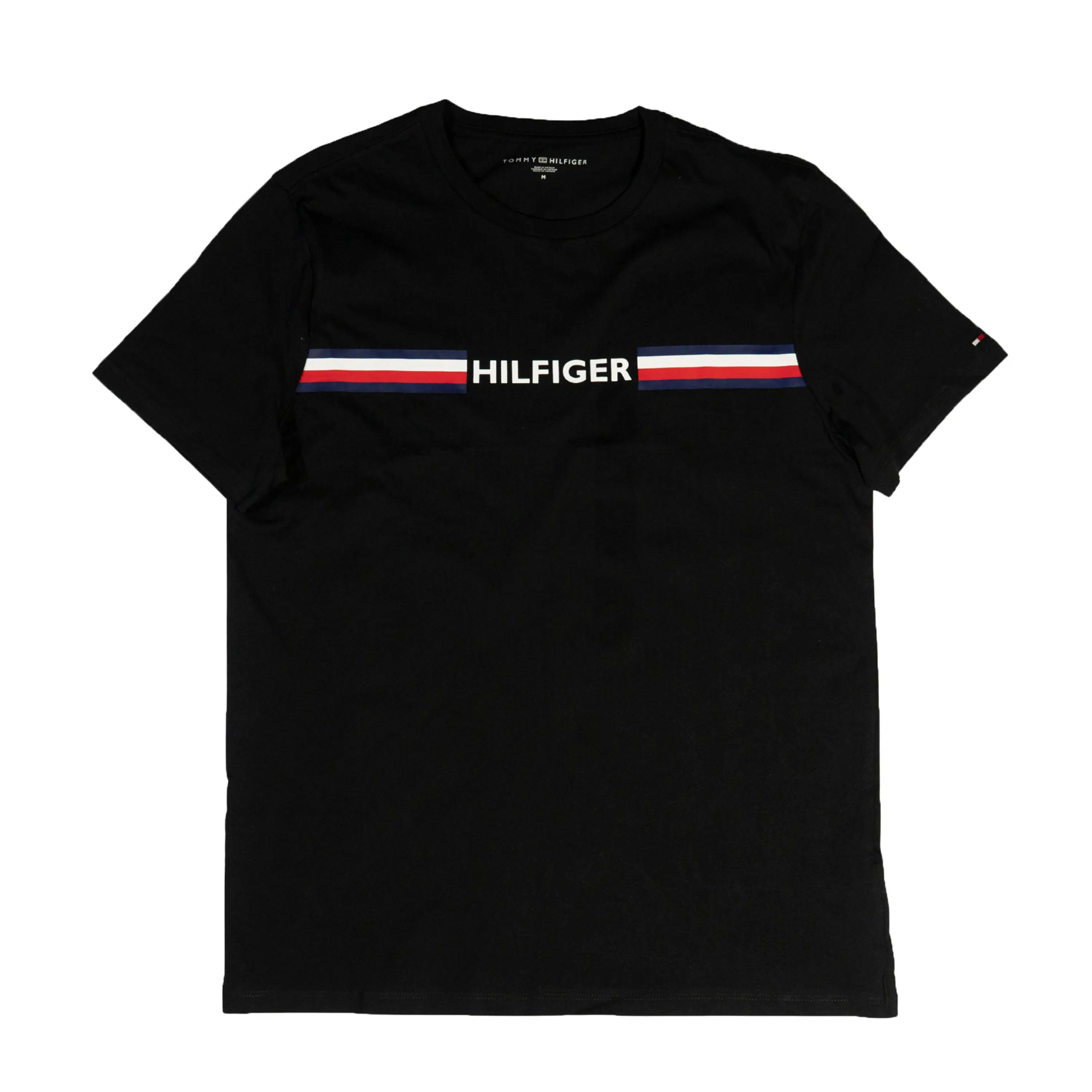 Tommy Hilfiger Men's Logo Stripe T-Shirt – Black Tommynippon