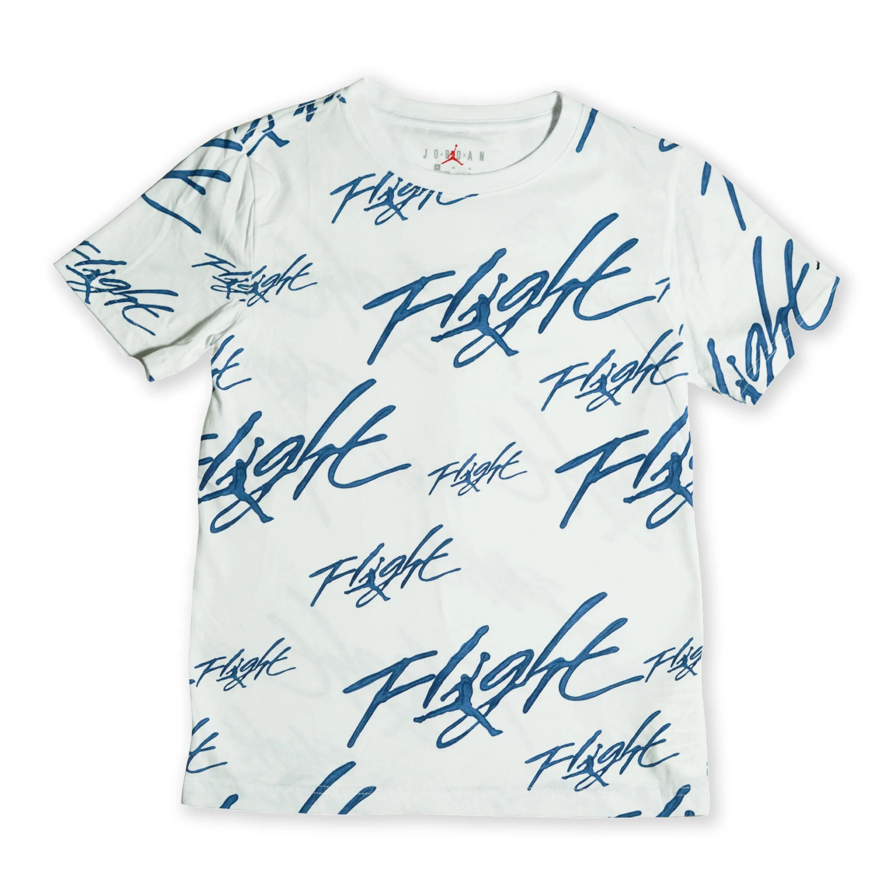 Jordan Kid's “Flight” Allover Print Tee – White/Blue Tommynippon