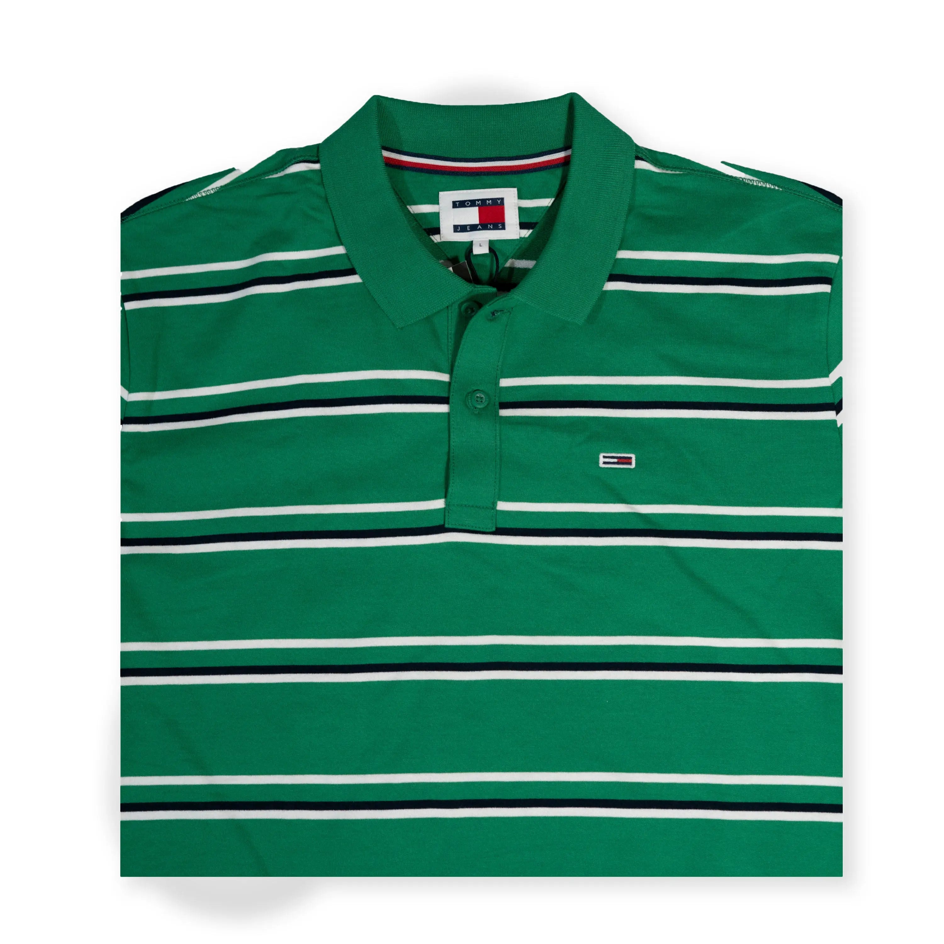 Tommy Hilfiger Men's Striped Polo Shirt – Green Tommynippon