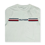 Tommy Hilfiger Men's Logo Stripe T-Shirt – White Tommynippon