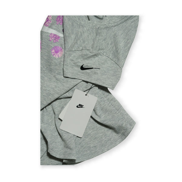 Nike Girls “Floral Swoosh” Tee – Grey
