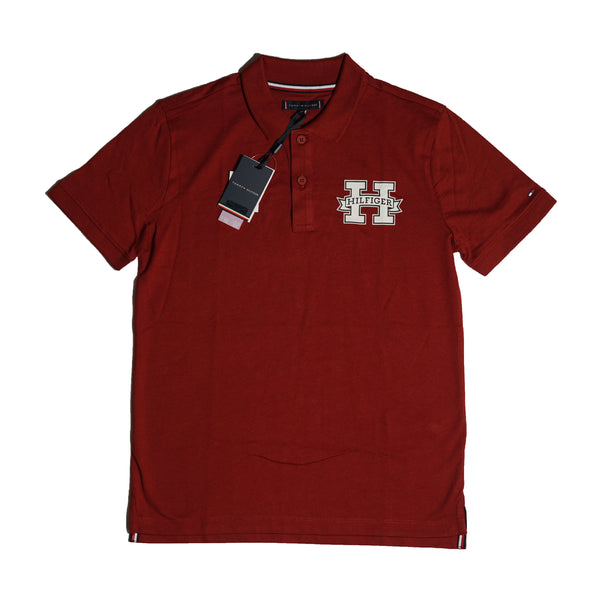 Tommy Hilfiger Kid's Polo Shirt – Red “Hilfiger H” Embroidered Logo