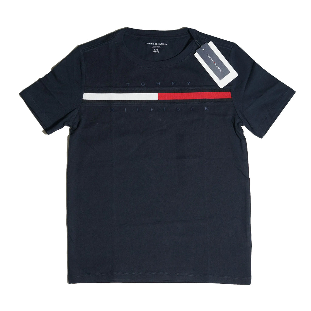 Tommy Hilfiger Kids Flag Stripe T-Shirt – Navy Tommynippon