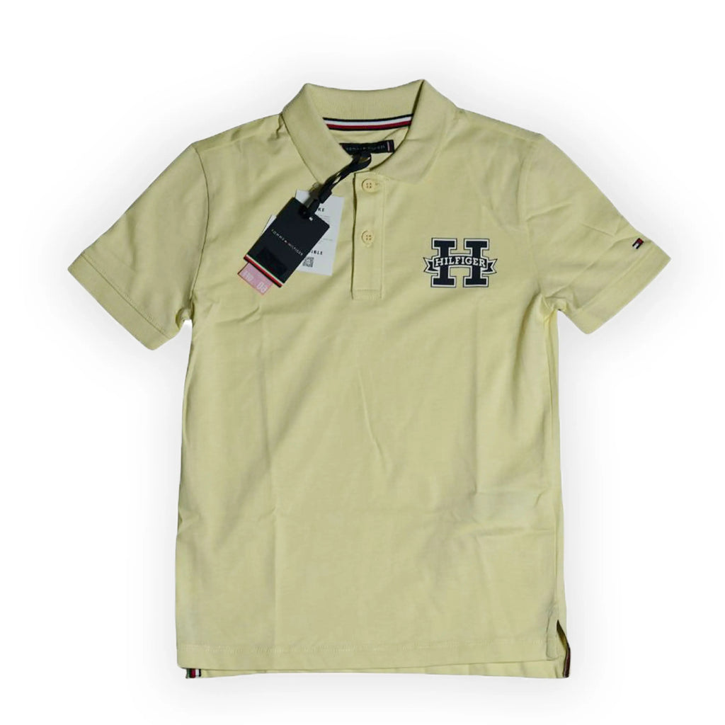 Tommy Hilfiger Kids “H” Logo Polo Shirt – Pale Yellow Tommynippon