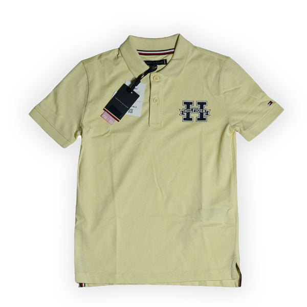 Tommy Hilfiger Kids “H” Logo Polo Shirt – Pale Yellow