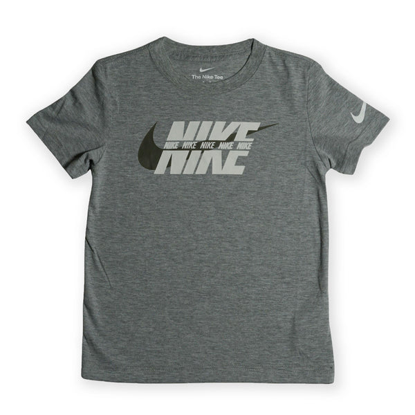 Nike Kids’ Double Logo T-Shirt – Grey – 115 (5/6 Year)