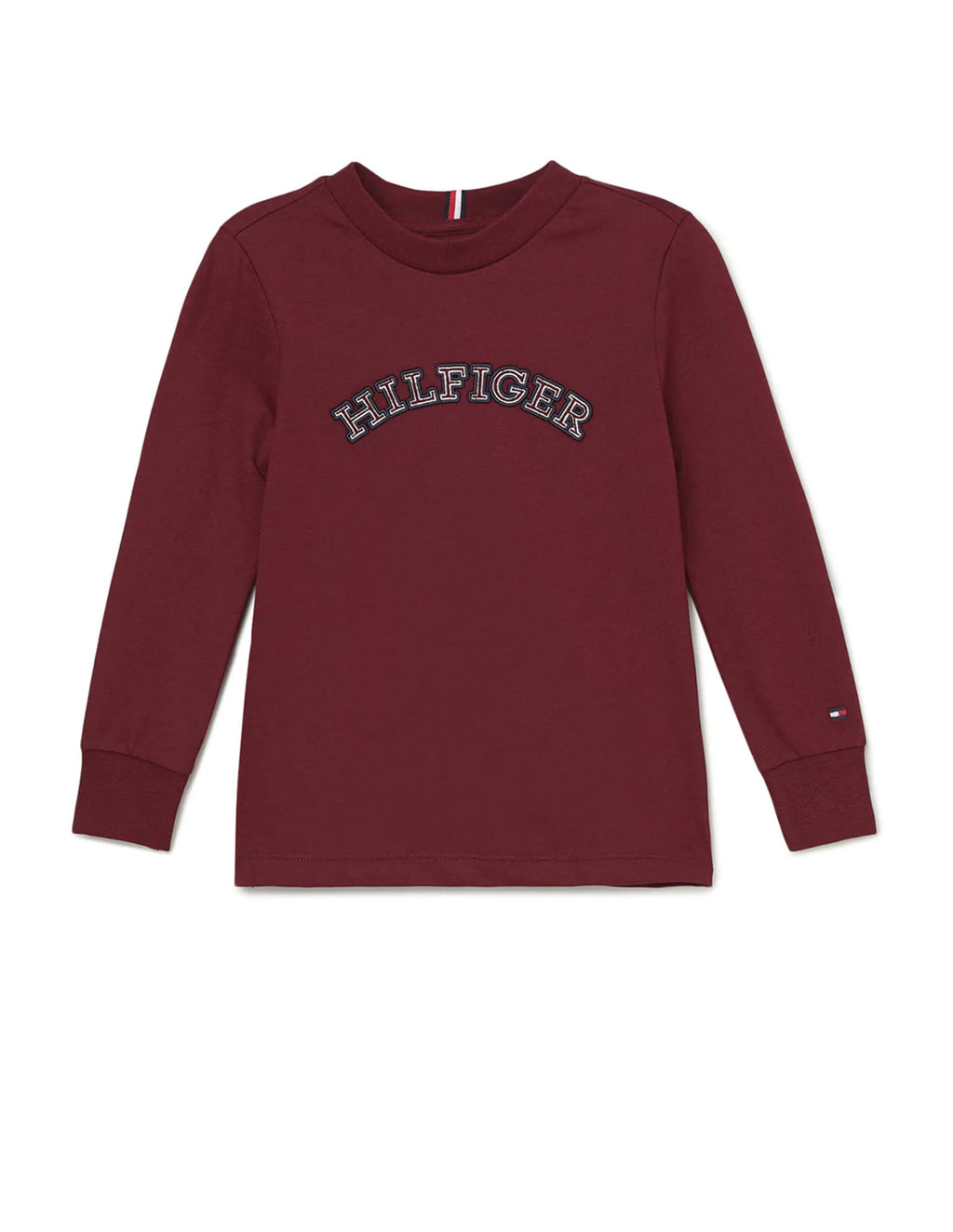 Tommy Hilfiger Boys Long Sleeve Logo T-Shirt – Maroon