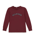 Tommy Hilfiger Boys Long Sleeve Logo T-Shirt – Maroon