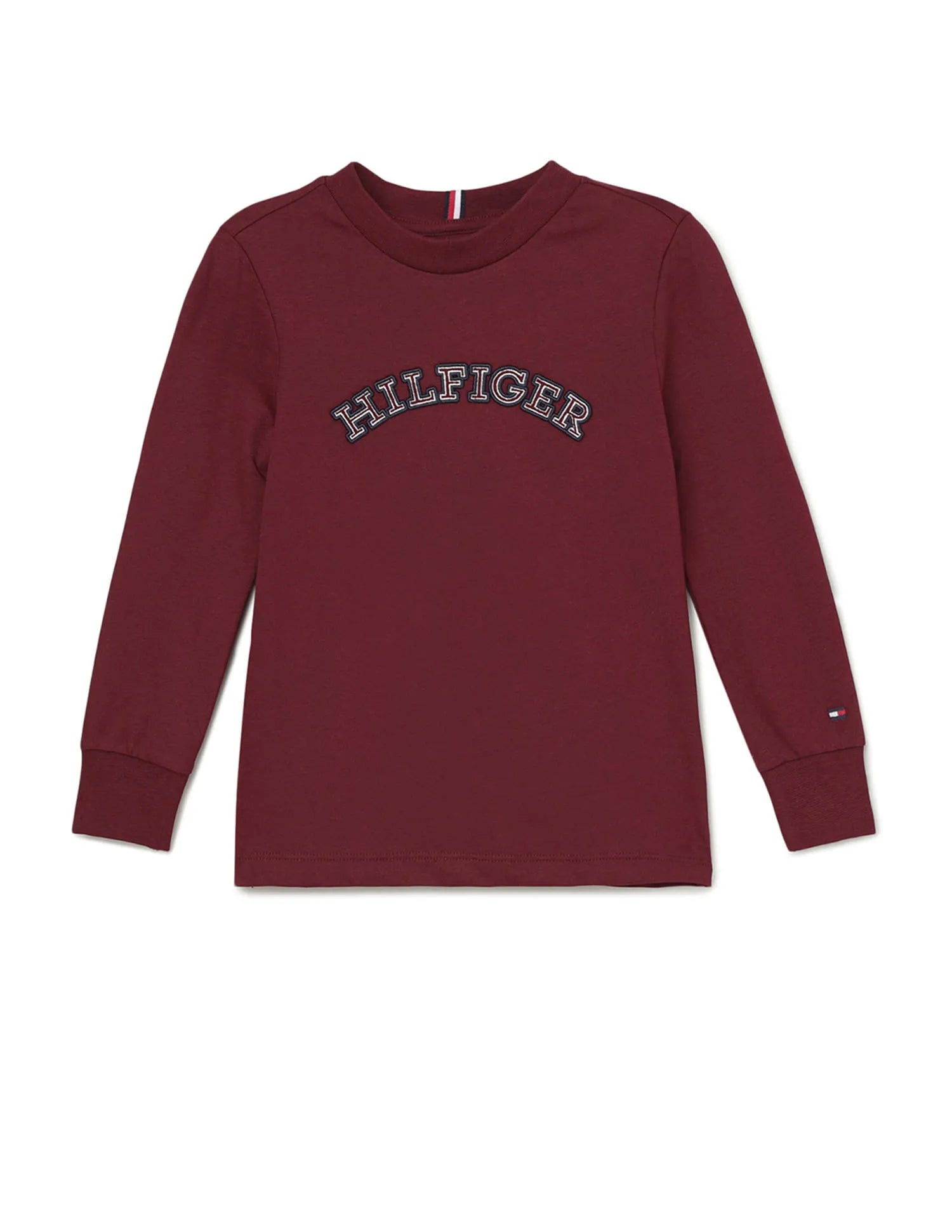 Tommy Hilfiger Boys Long Sleeve Logo T-Shirt – Maroon