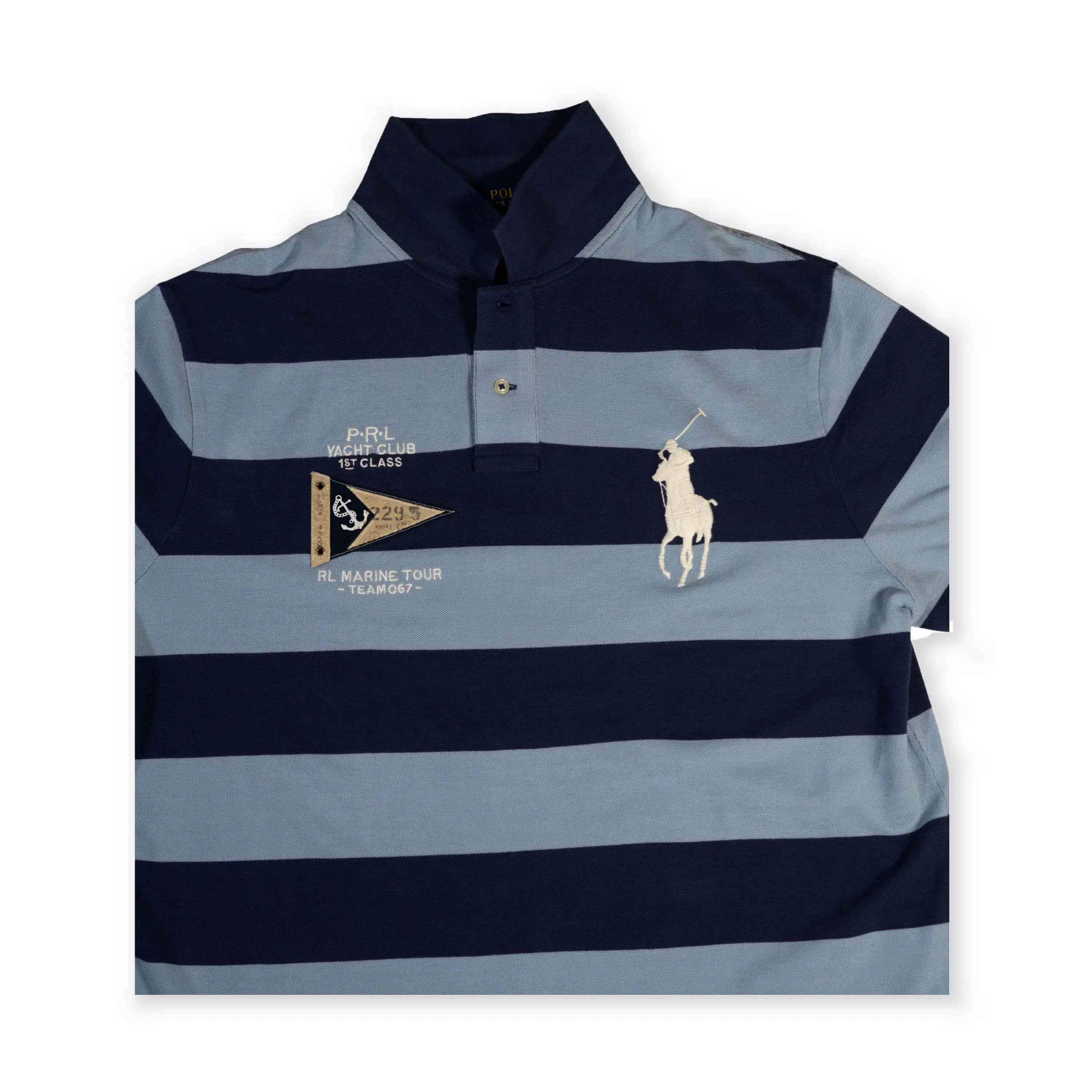 Polo Men's Ralph Lauren Yacht Club Striped Polo Shirt – Navy & Light Blue Tommynippon