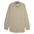 Tommy Hilfiger Men's Classic Beige Button-Down Shirt – Brown