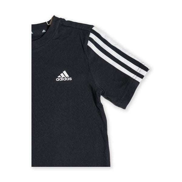 Adidas Kids 3-Stripes Logo T-Shirt – Black