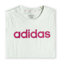 Adidas Girl's Logo T-Shirt – White & Pink