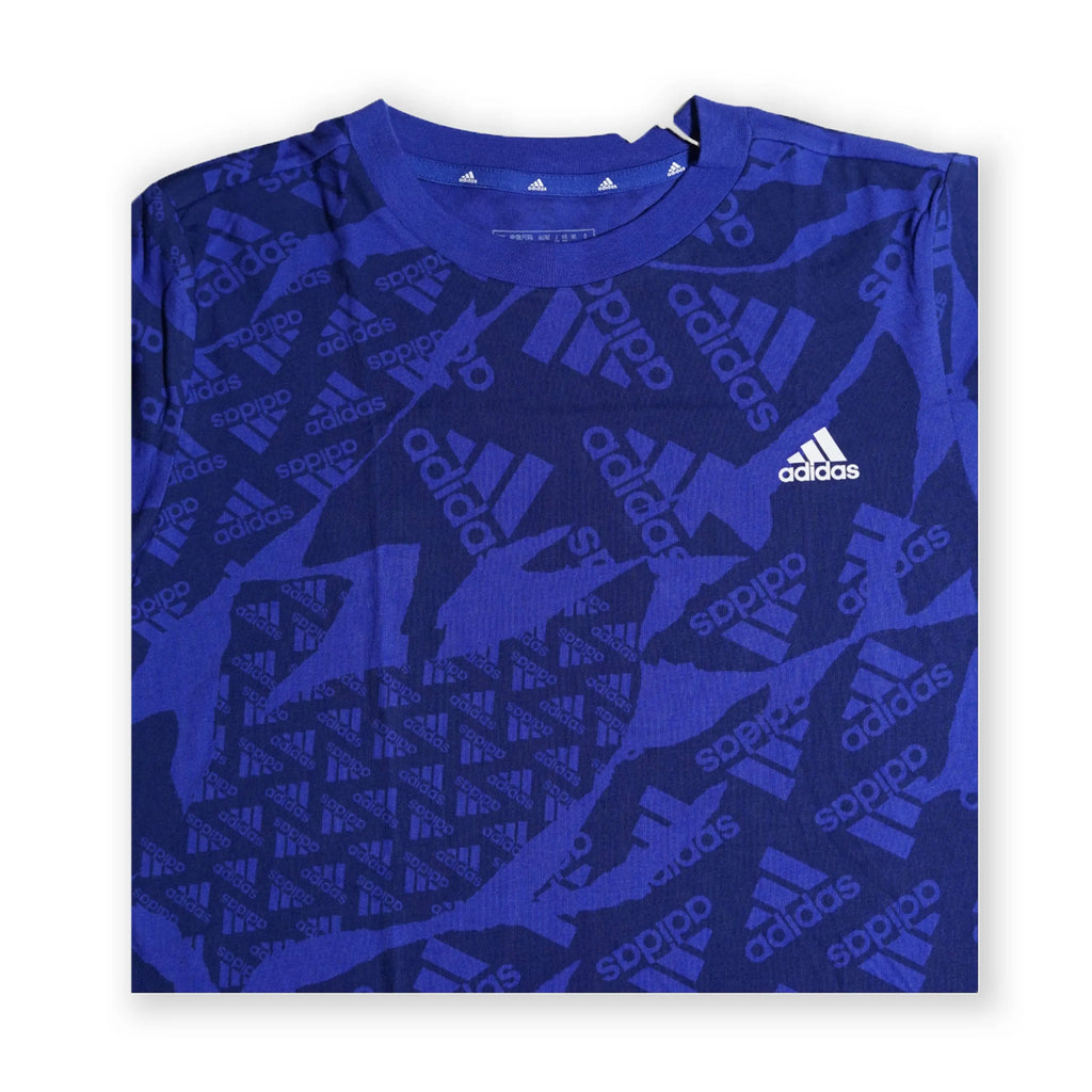 Adidas Kids’ All-Over Print T-Shirt – Blue (150–160 cm) Tommynippon