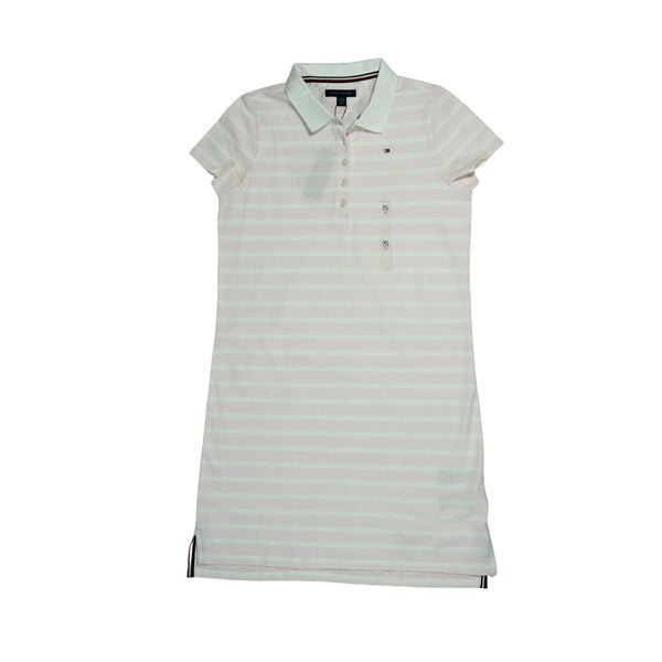 Tommy Hilfiger Girl’s Striped Polo Dress – Light Pink & White | Casual Cotton Dress