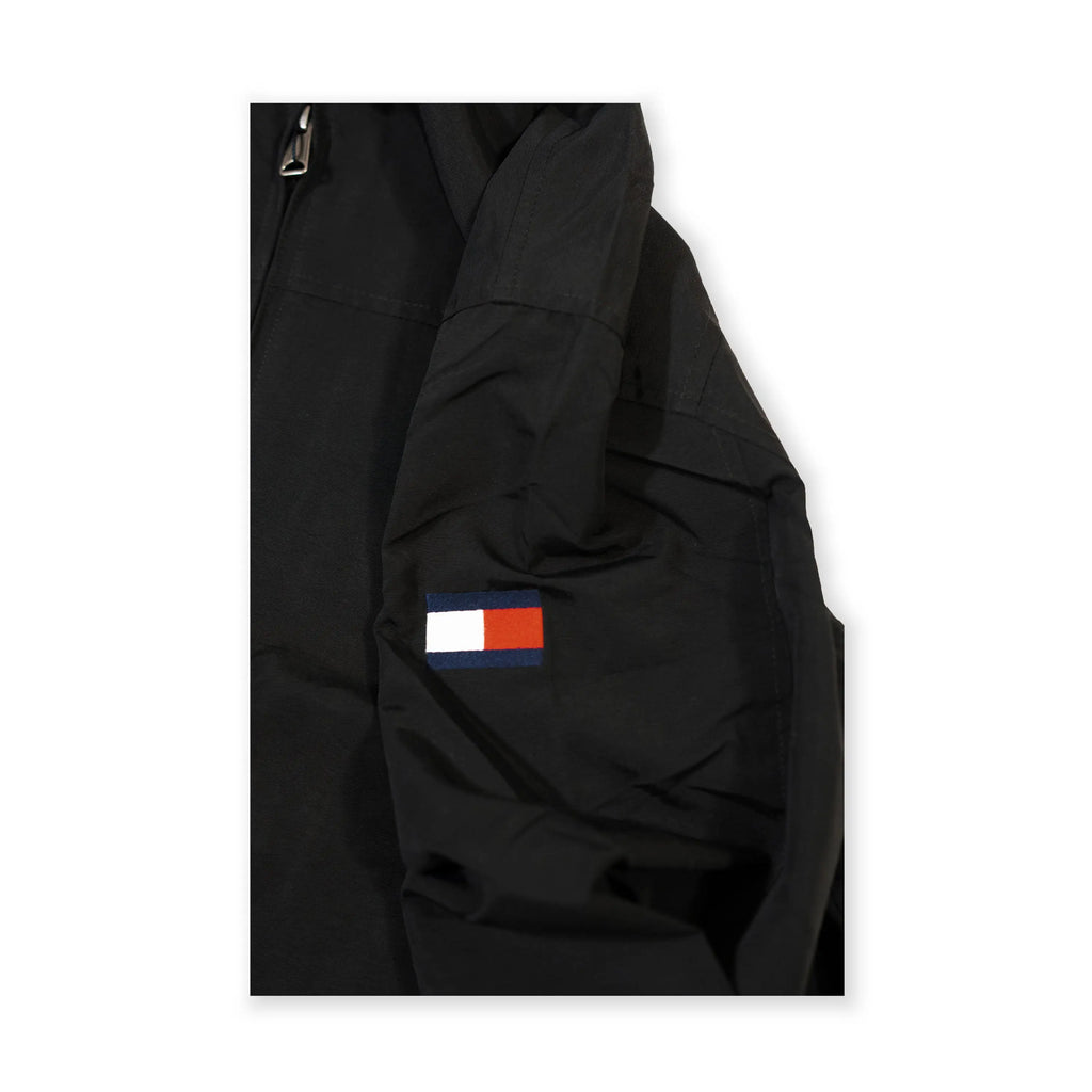 Tommy Hilfiger Men's Classic Black Hooded Jacket – Lightweight Zip-Up Tommynippon