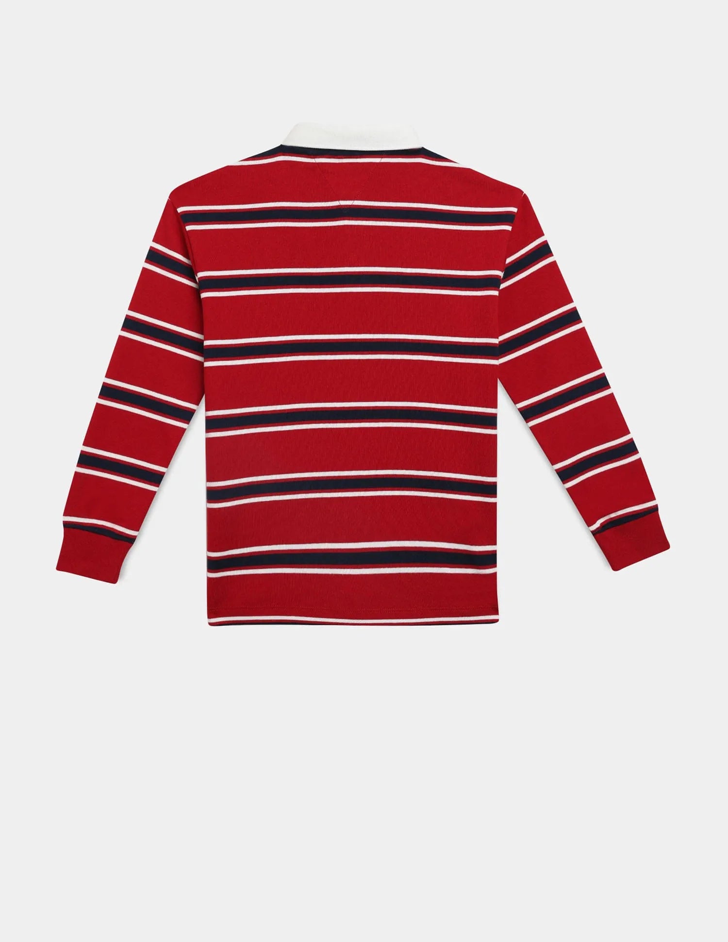 Tommy Hilfiger Boys Long-Sleeve Striped Polo Shirt – Red