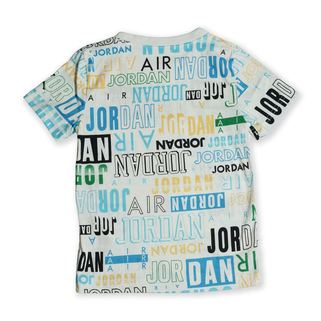 Jordan Kid's “Allover Logo” Tee – White Multi Tommynippon