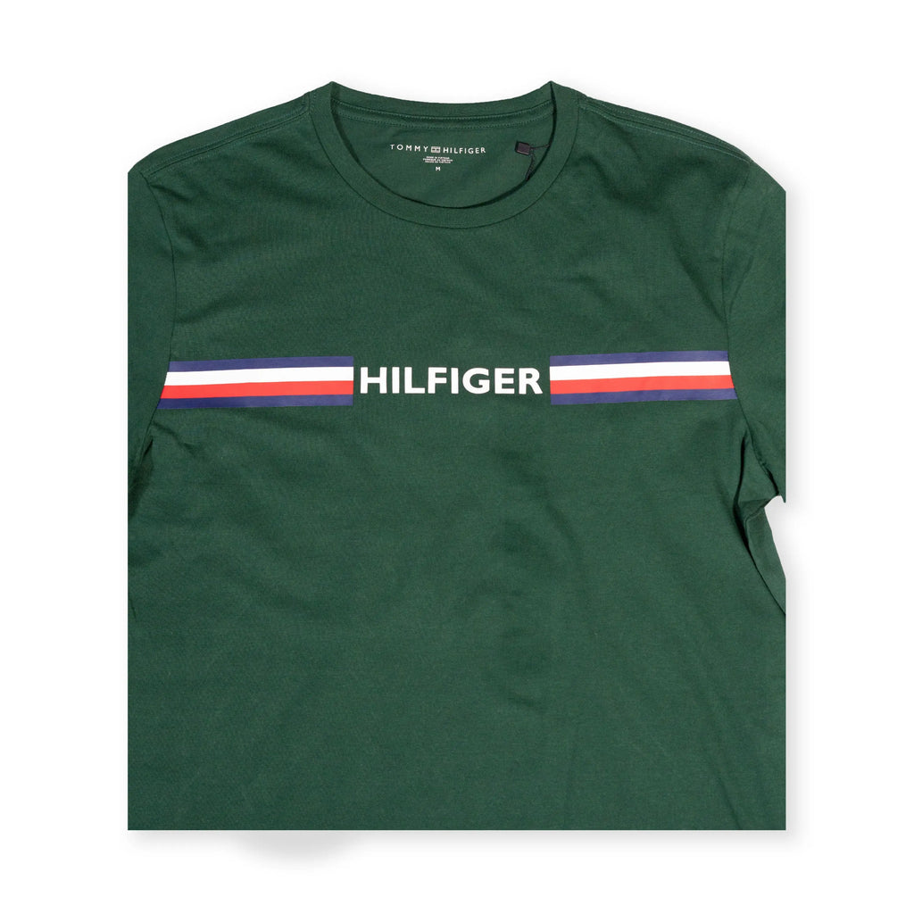 Tommy Hilfiger Men's Logo Stripe T-Shirt – Green Tommynippon