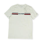 Tommy Hilfiger Men's Logo Stripe T-Shirt – White Tommynippon
