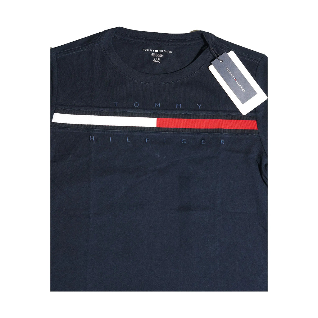 Tommy Hilfiger Kids Flag Stripe T-Shirt – Navy Tommynippon