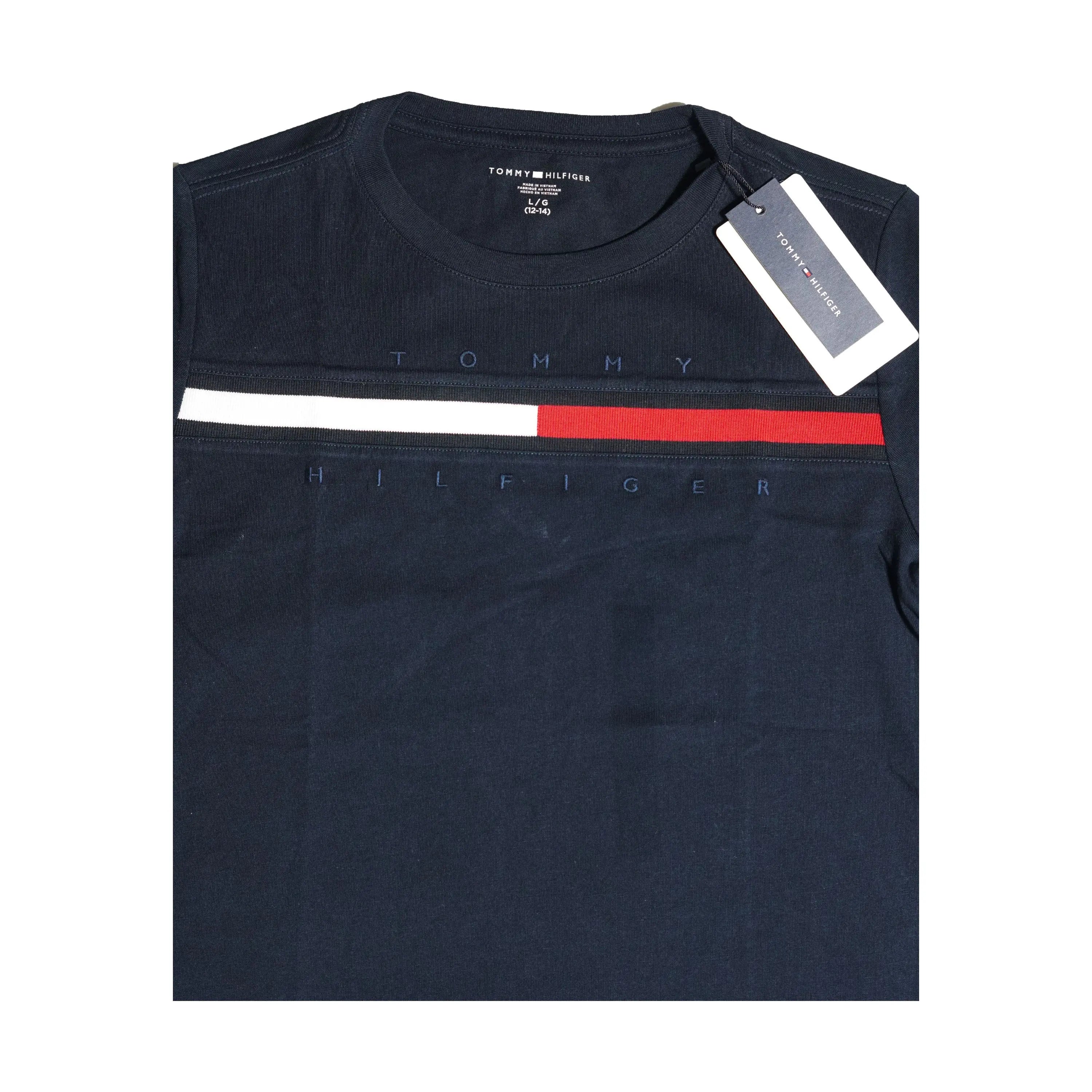 Tommy Hilfiger Kids Flag Stripe T-Shirt – Navy Tommynippon