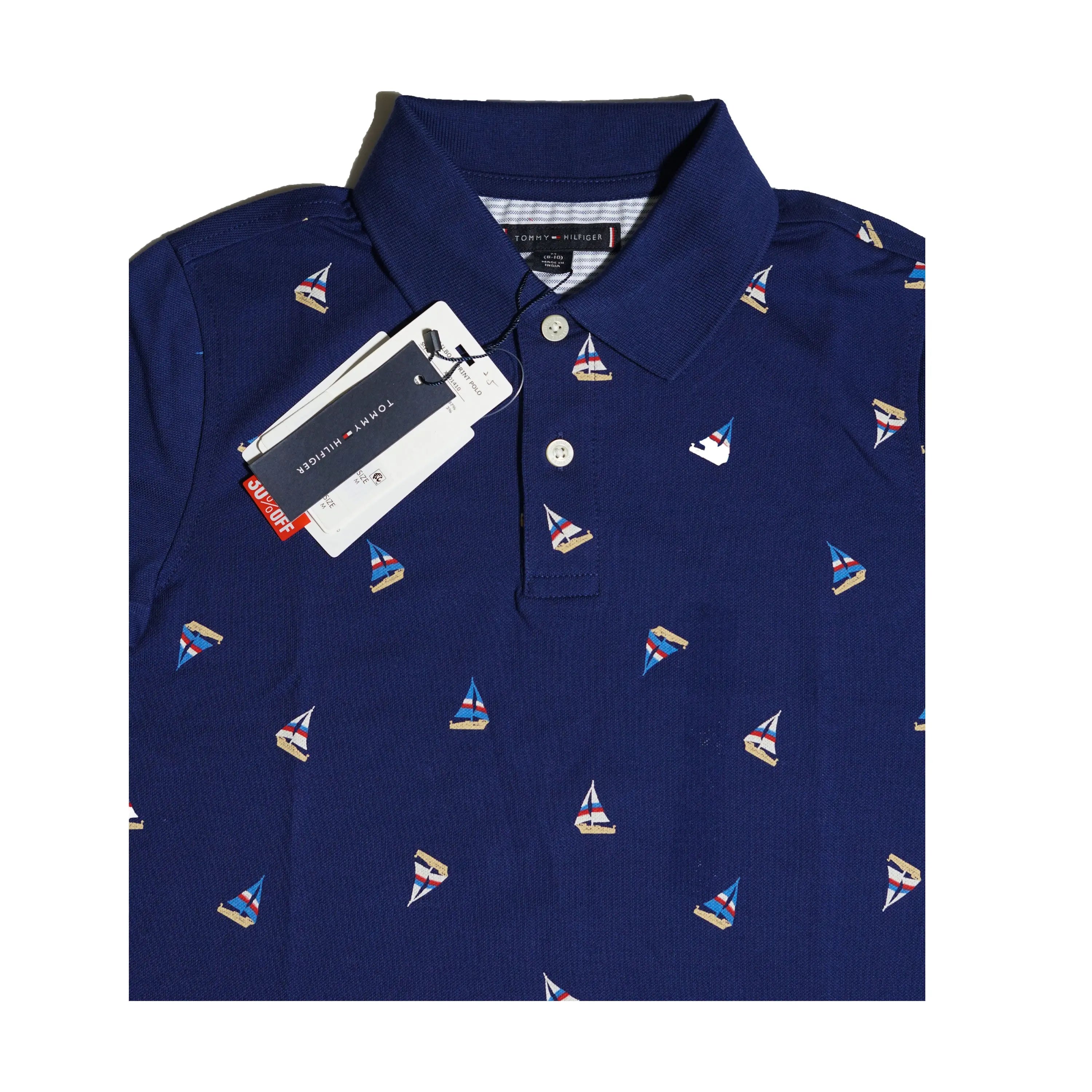 Tommy Hilfiger Kids Printed Polo Shirt – Navy Sailboat Design Tommynippon