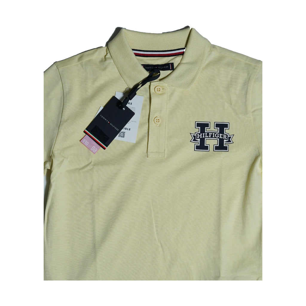Tommy Hilfiger Kids “H” Logo Polo Shirt – Pale Yellow Tommynippon