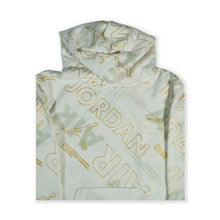 Jordan Air All-Over Print Girls Hoodie – White & Gold