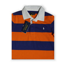Polo Ralph Lauren Kid's Long Sleeve Striped Rugby Shirt – Orange & Navy Blue