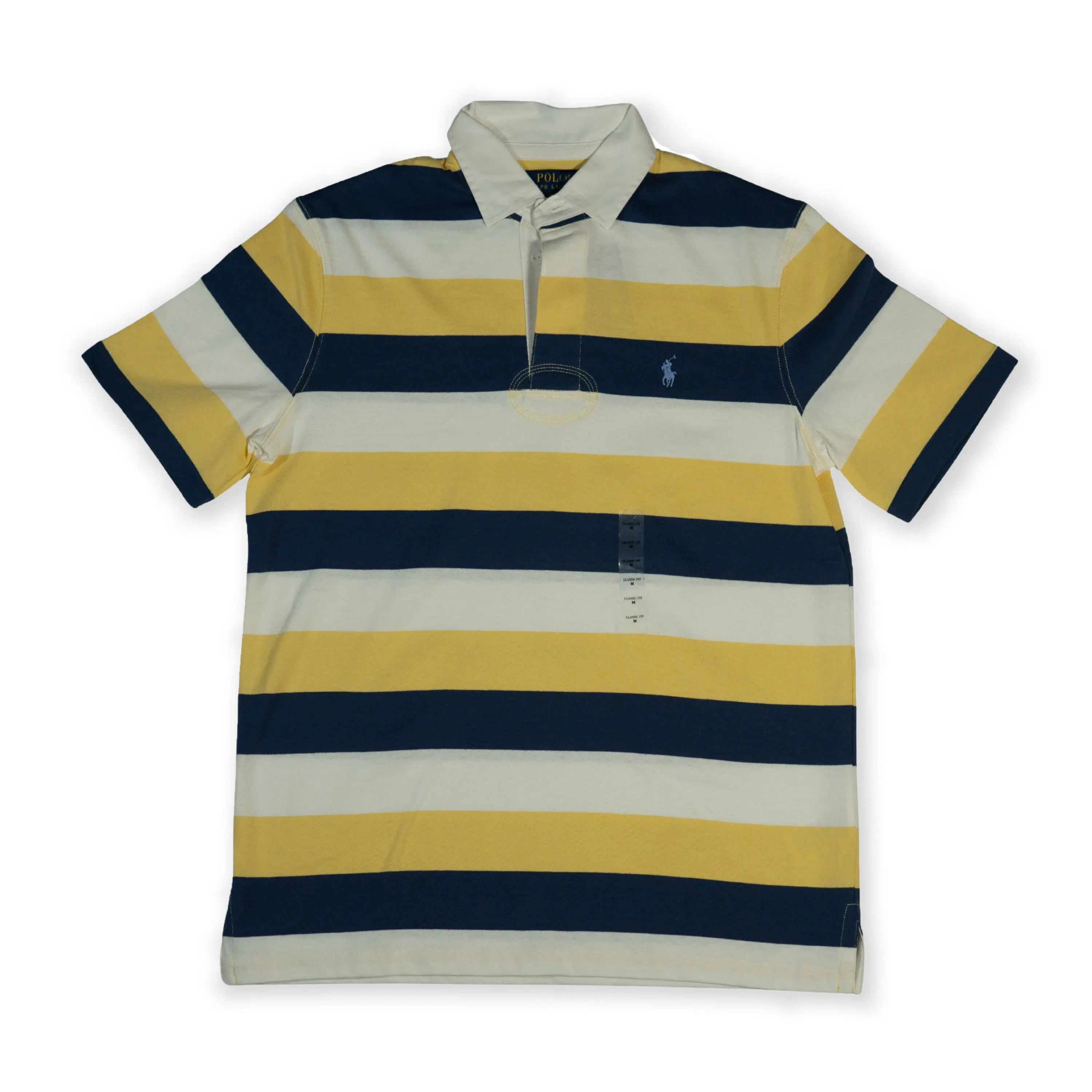 Polo Men's Ralph Lauren Striped Rugby Polo – Navy / Yellow / Cream Tommynippon