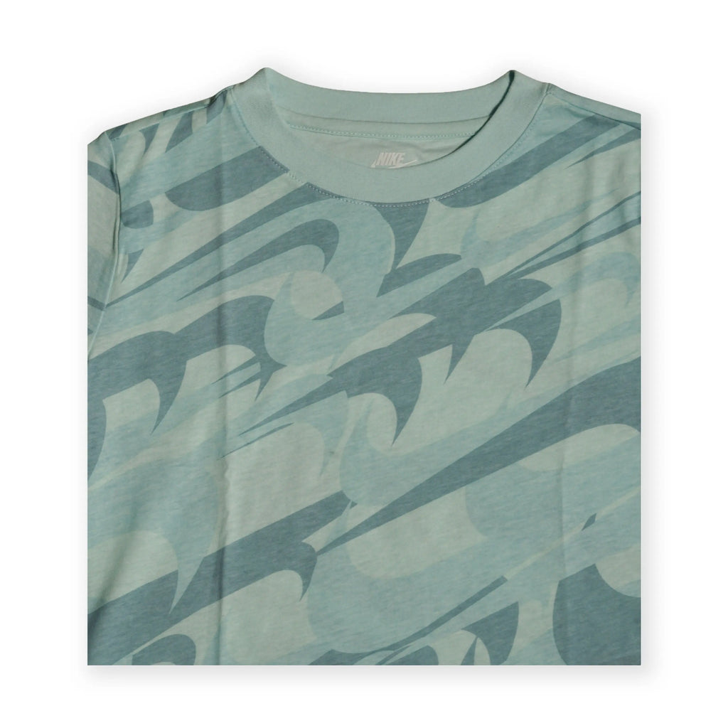 Nike Girls Kids’ All-Over Swoosh Print T-Shirt – Aqua Green 115 4/6 year Tommynippon