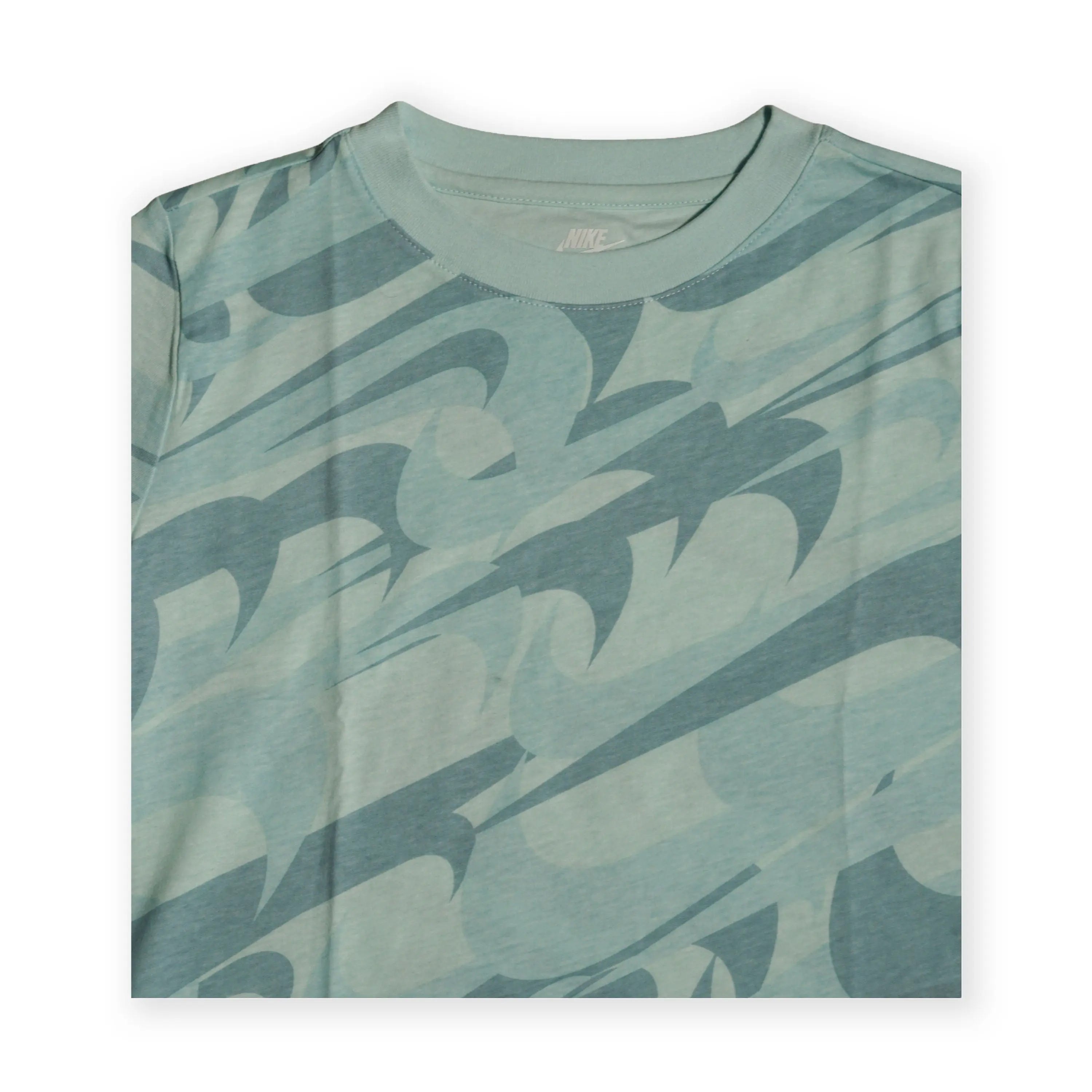Nike Girls Kids’ All-Over Swoosh Print T-Shirt – Aqua Green 115 4/6 year Tommynippon