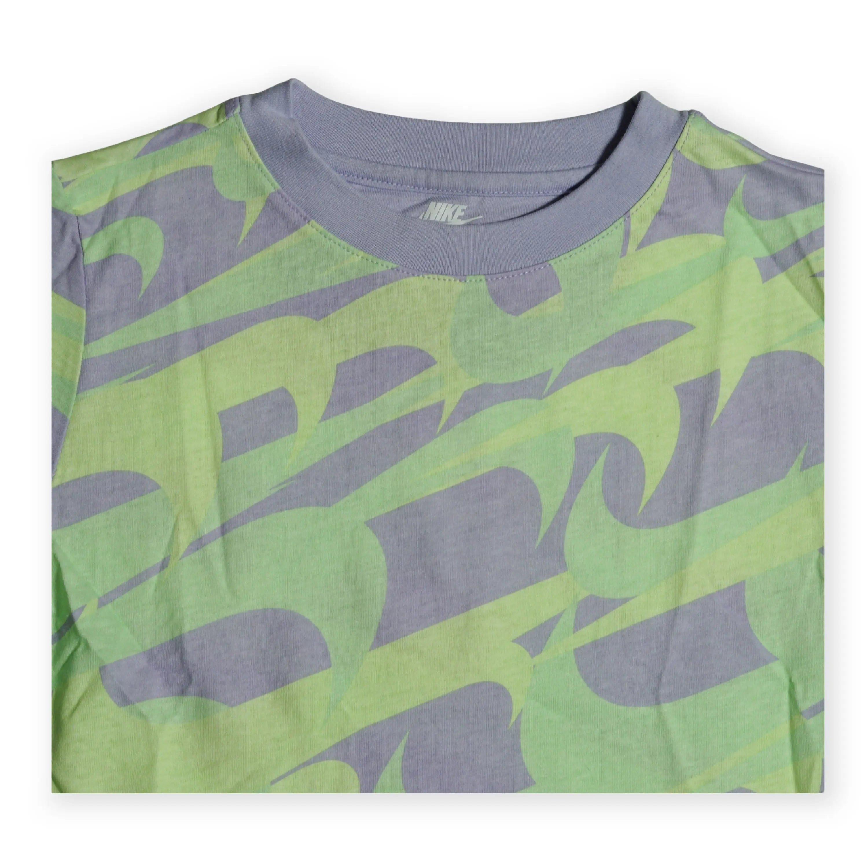 Nike Girls Kids’ All-Over Swoosh Print T-Shirt – Aqua Green 115 4/6 year Tommynippon