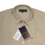 Tommy Hilfiger Men's Classic Beige Button-Down Shirt – Brown