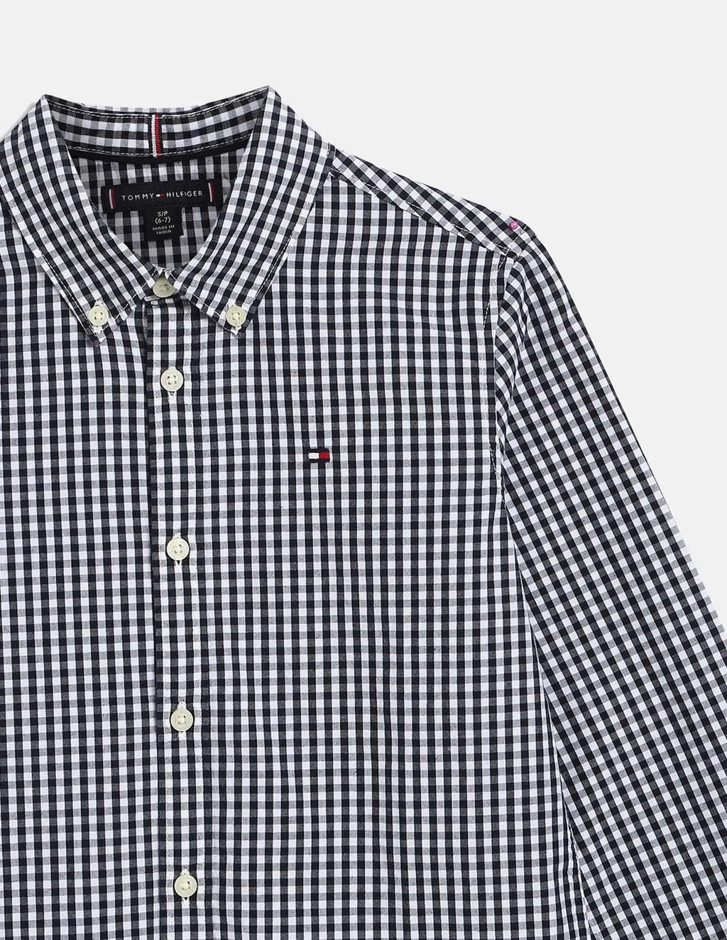Tommy Hilfiger Boy's Gingham Check Shirt – Navy/White