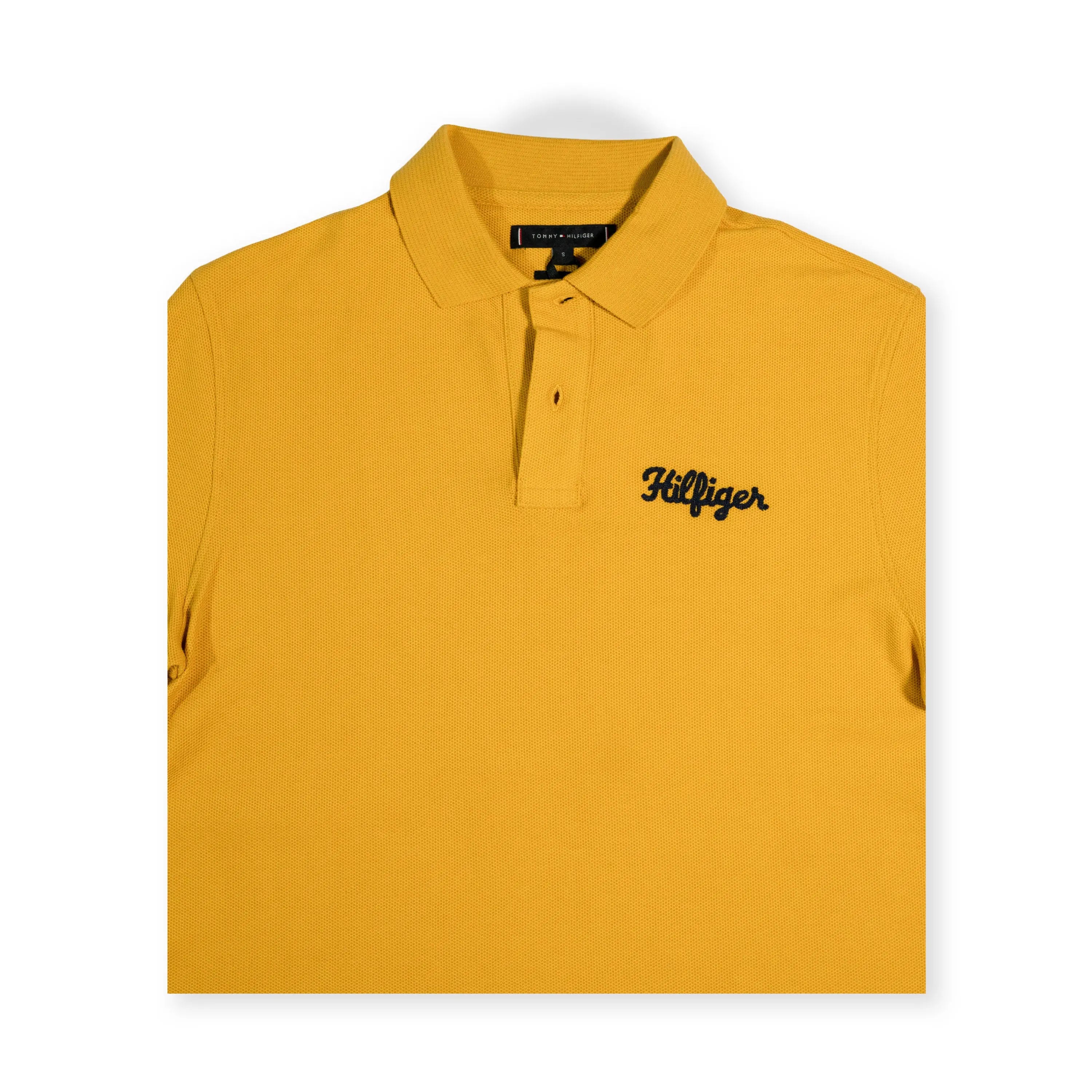 Tommy Hilfiger Men's Script Logo Polo Shirt – Mustard Yellow Tommynippon