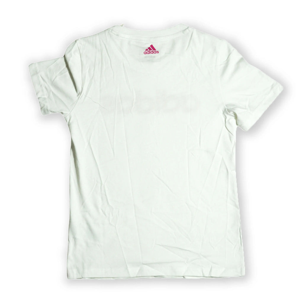 Adidas Girl's Logo T-Shirt – White & Pink Tommynippon