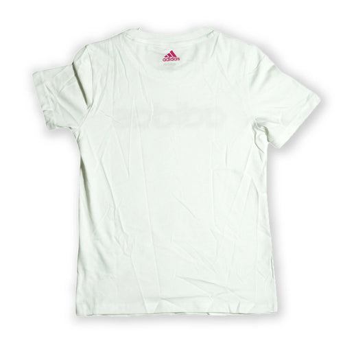 Adidas Girl's Logo T-Shirt – White & Pink Tommynippon