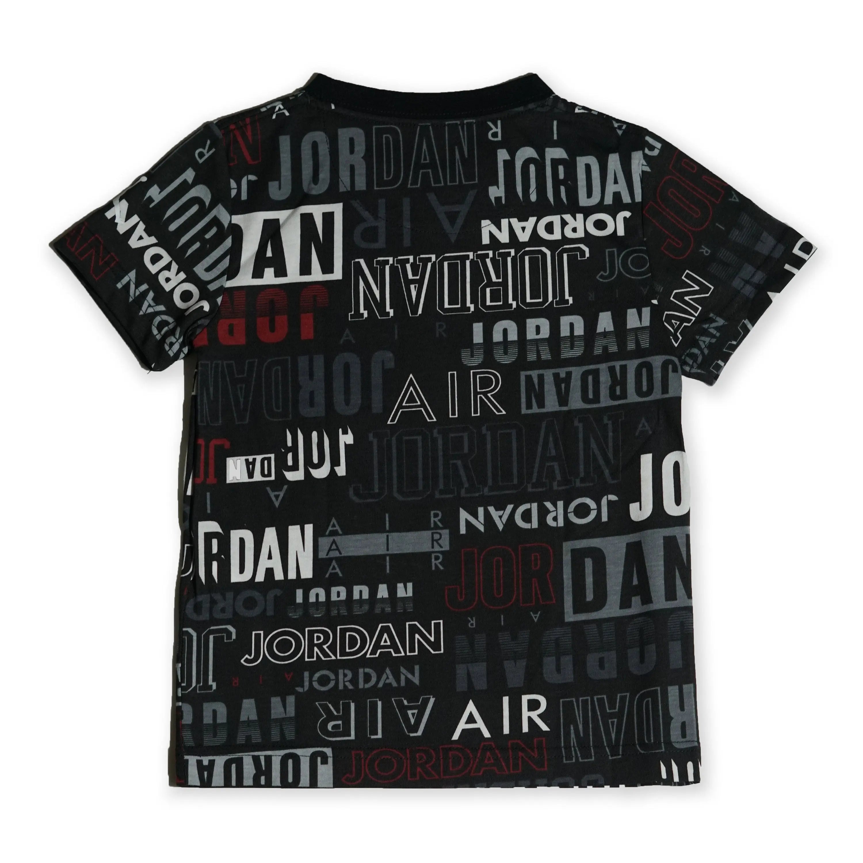 Jordan Kid's Allover Logo T-Shirt – Black/Red/Grey Tommynippon